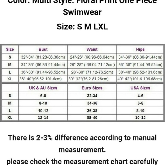 CCO SALE! Blue Floral Bathing Suit - Picture 5 of 5